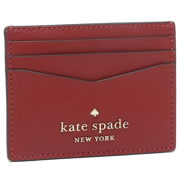 Kate Spade Staci Saffiano Leather Small Slim Cardholder Red Currant # WLR00129D2