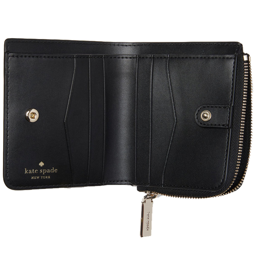 Kate Spade Small Wallet Staci Small L-Zip Bifold Wallet Black # WLR00143D4