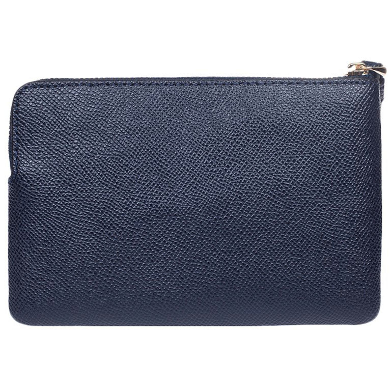 Coach Small Wristlet Corner Zip Wristlet In Crossgrain Leather Midnight Navy Dark Blue # F58032D3