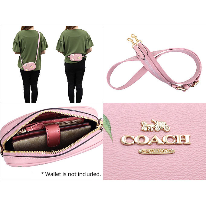 Coach Crossbody Bag Convertible Belt Bag With Tossed Daisy Print Carnation Pink # F73152