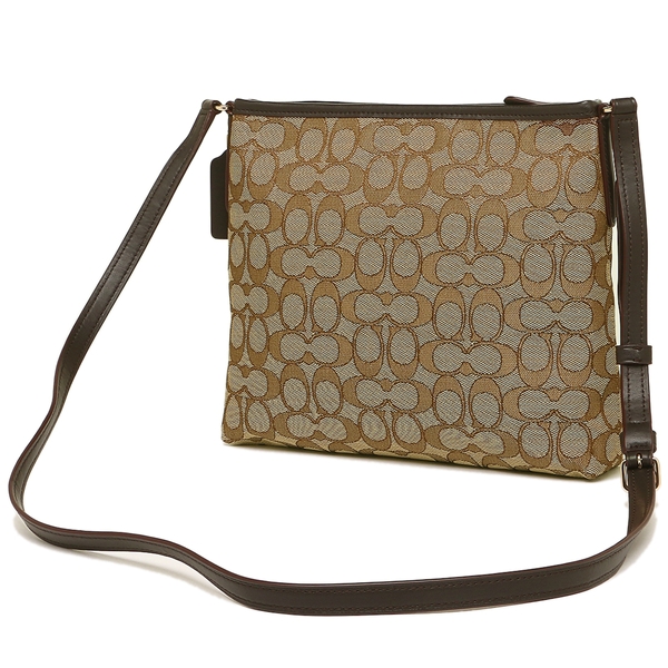 Coach Crossbody Bag In Gift Box File Crossbody In Signature Jacquard Khaki / Brown / Gold # F29960D1