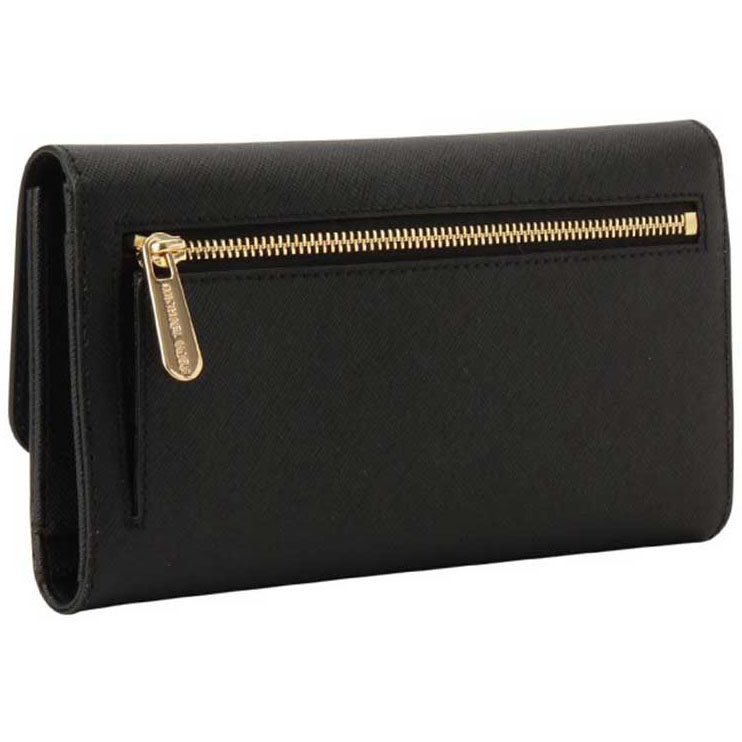 Michael Kors Long Wallet Large Trifold Wallet Black # 35S8GTVF7LD2