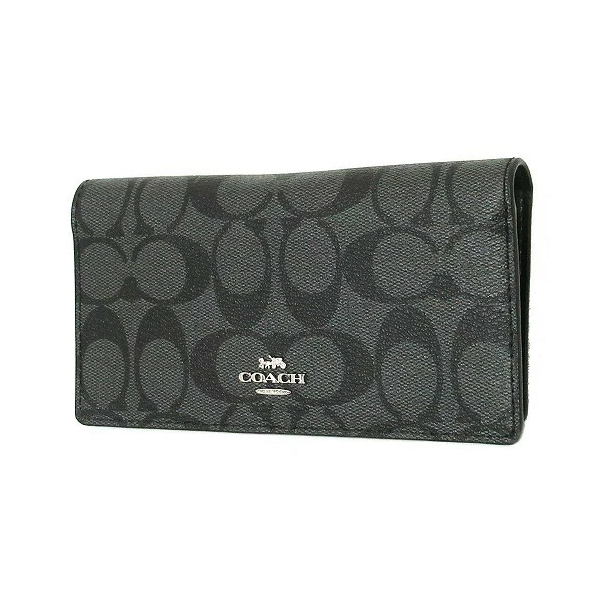 Coach Bifold Wallet Signature Black Smoke # F88026D1