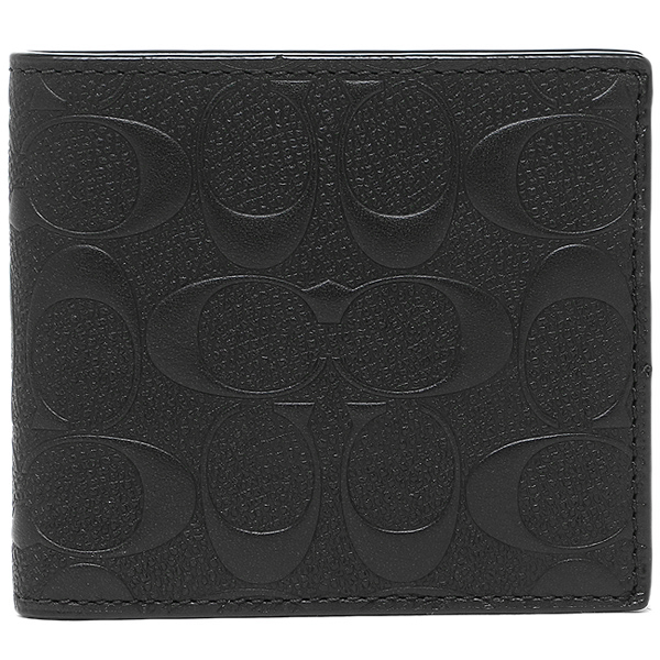 Coach Men Coin Wallet In Signature Crossgrain Leather Black # F75363D1