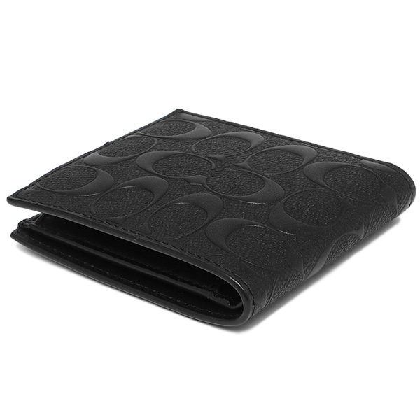 Coach Men Coin Wallet In Signature Crossgrain Leather Black # F75363D1