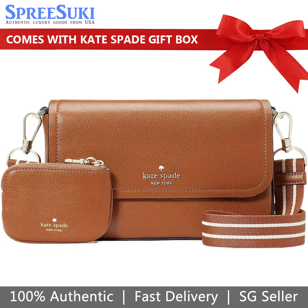 Kate Spade Rosie Flap Crossbody Bag Warm Gingerbread Brown # KA646