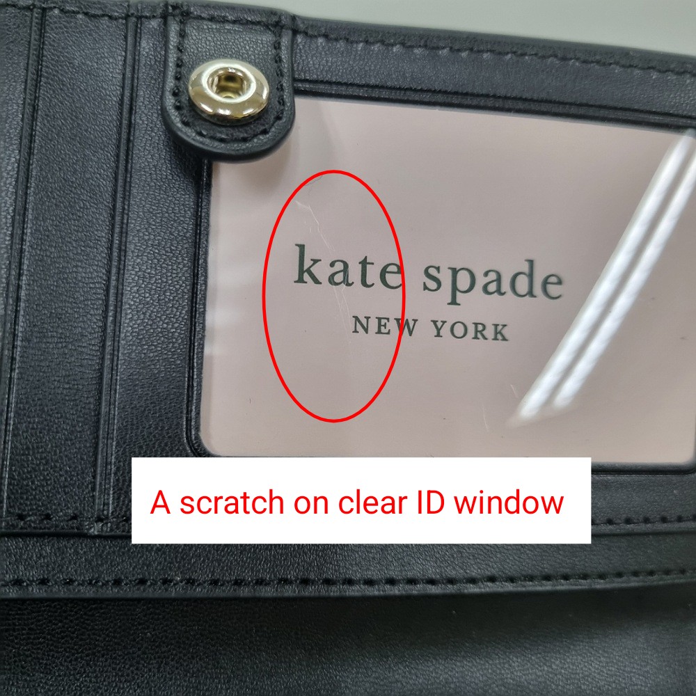 Kate Spade Kate Spade Medium Wallet Cameron Large Slim Bifold Wallet Black # WLRU6090D1