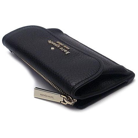 Kate Spade Small Wallet Dumpling Pebbled Leather Black # KA574D1