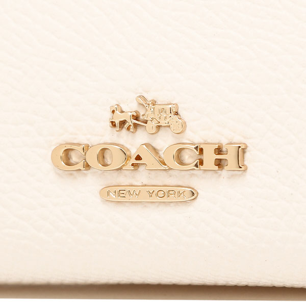 Coach Wallet In Gift Box Medium Corner Zip Wallet In Crossgrain Leather Medium Wallet Chalk White # F11484D3