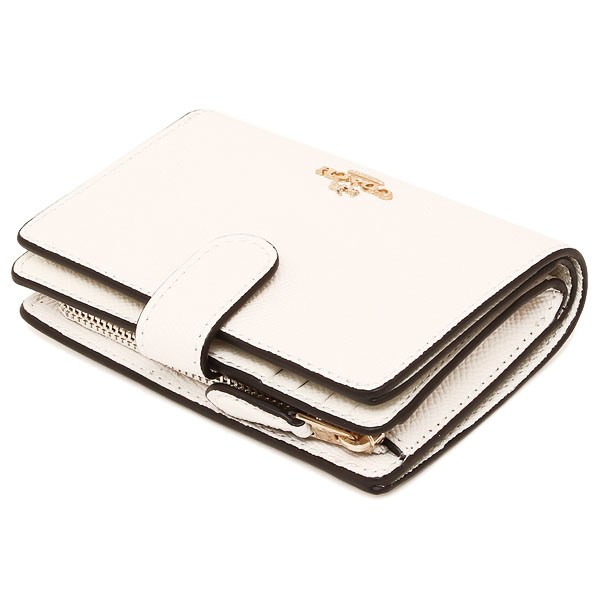 Coach Wallet In Gift Box Medium Corner Zip Wallet In Crossgrain Leather Medium Wallet Chalk White # F11484D3