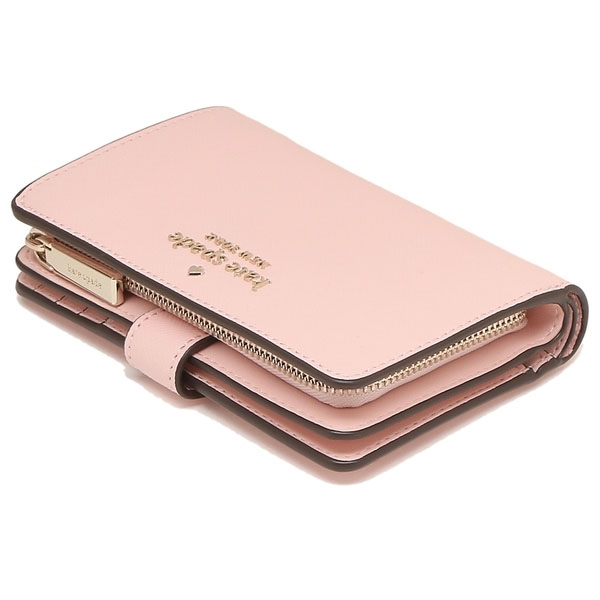 Kate Spade Medium Wallet Staci Saffino Leather Medium Compact Bifold Chalk Pink # WLR00128D11