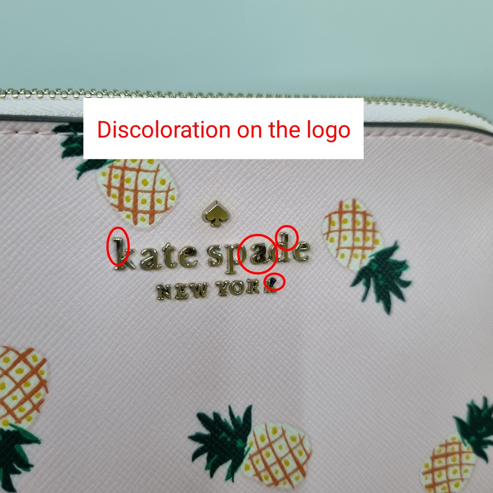 Kate Spade Staci Printed Small Pineapples Cosmetic Case Pink # K7220D1