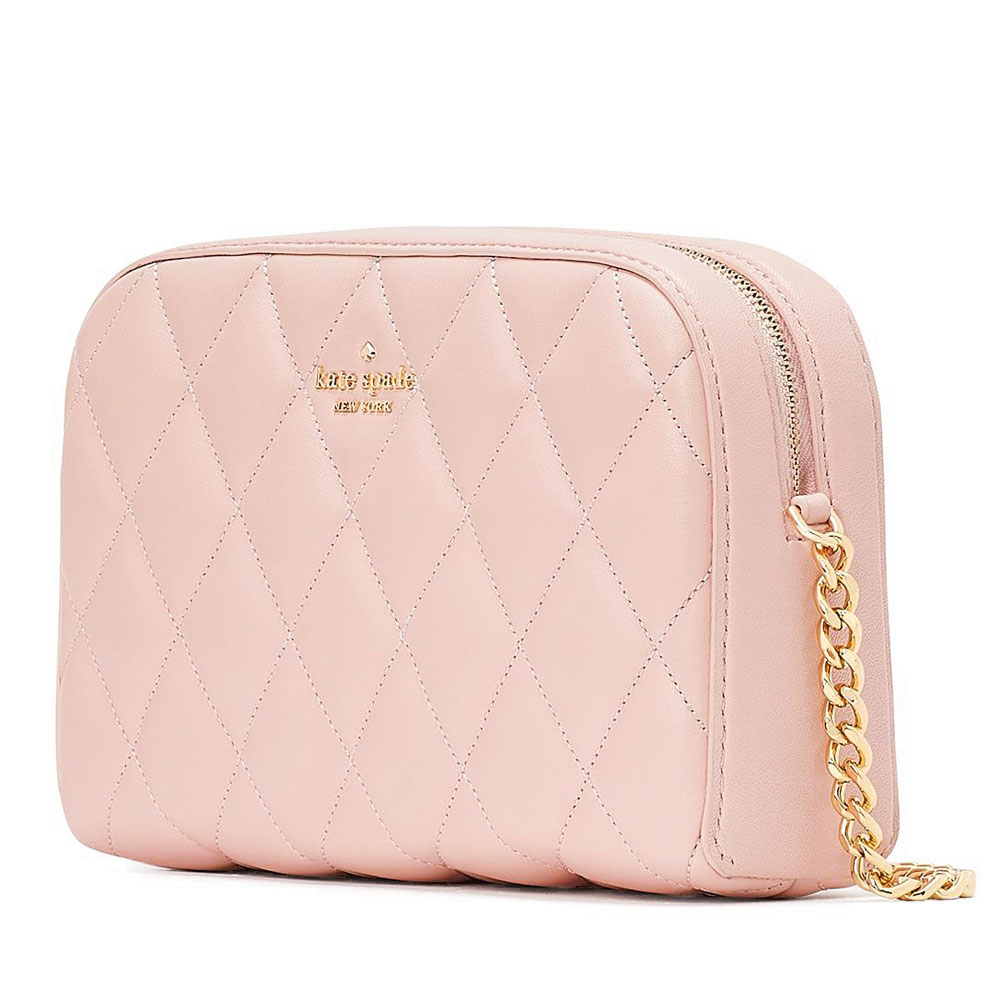 Kate Spade Crossbody Bag Carey Smooth Quilted Mini Camera Bag Conch Pink # KA592D1