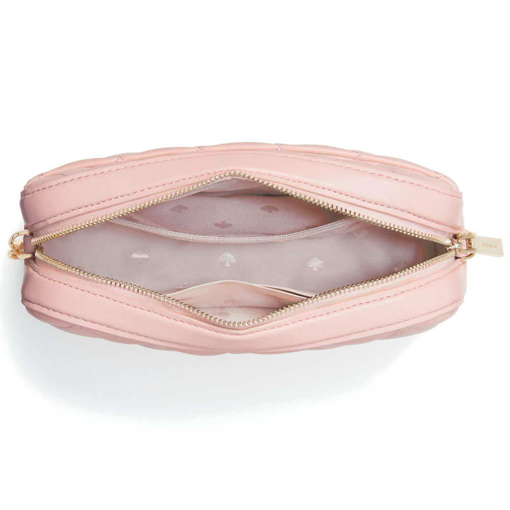 Kate Spade Crossbody Bag Carey Smooth Quilted Mini Camera Bag Conch Pink # KA592D1