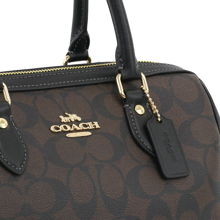 Coach Crossbody Bag Sling Rowan Satchel Bag In Signature Canvas Brown / Black # CH280