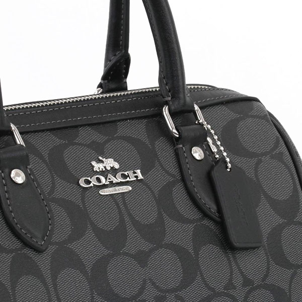 Coach Crossbody Bag Sling Rowan Satchel Bag In Signature Canvas Graphite Black # CH280