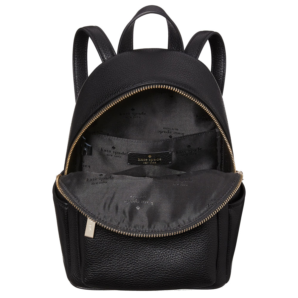 Kate Spade Leila Pebbled Leather Mini Dome Backpack Black # KB650