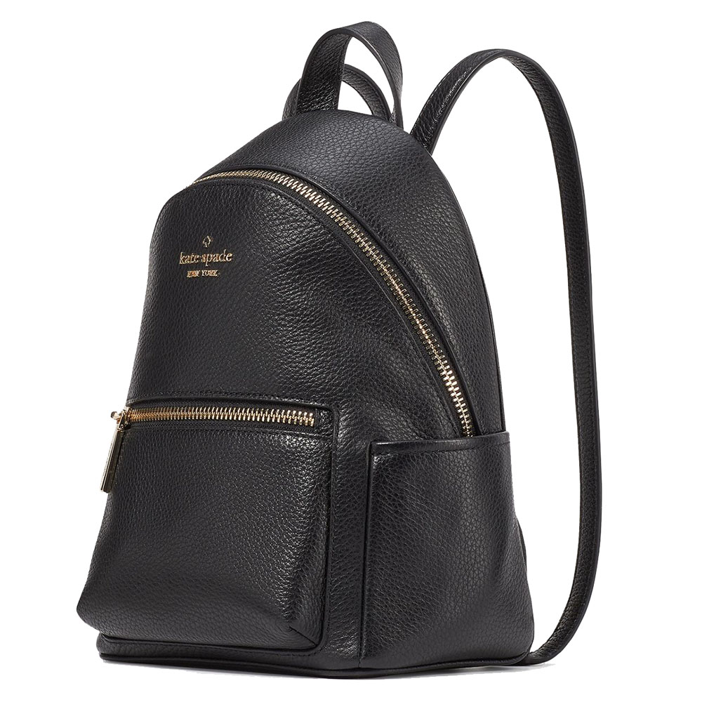 Kate Spade Leila Pebbled Leather Mini Dome Backpack Black # KB650