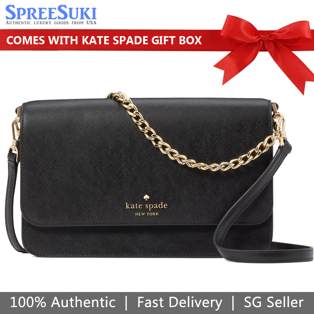 Kate Spade Madison Flap Saffiano Crossbody Bag Sling Black # KC430