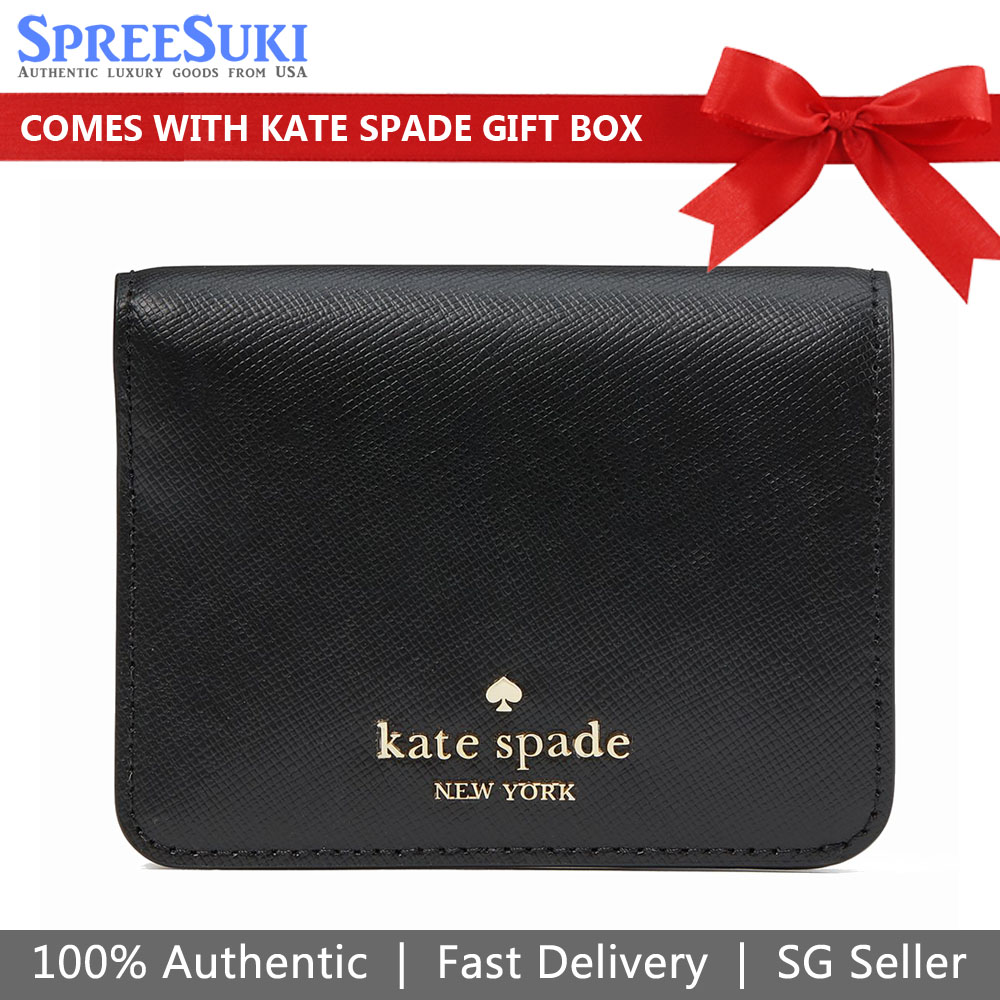 Kate Spade Small Wallet Madison Small Bifold Wallet Saffiano Black # KC581