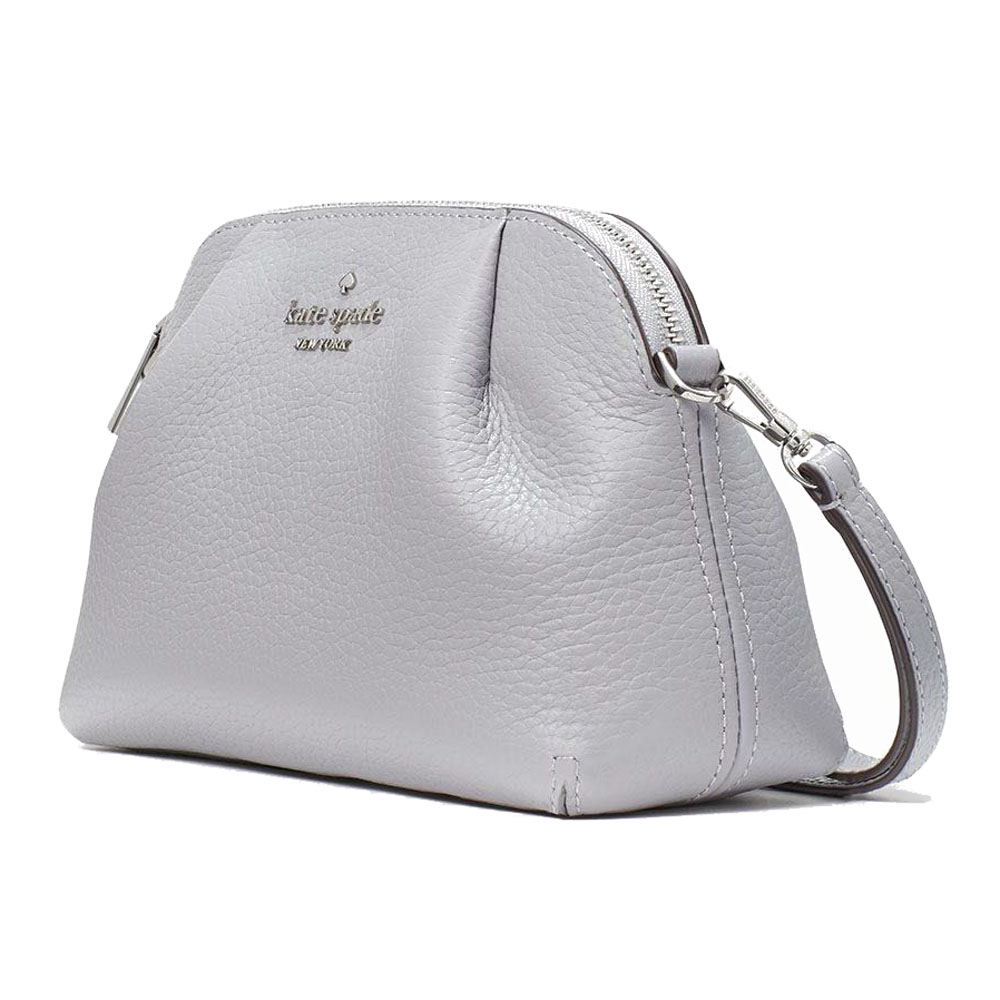 Kate Spade Crossbody Bag Sling Dumpling Pebbled Leather Convertible Mountain Grey # KA576