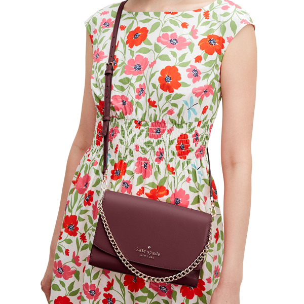 Kate Spade Carson Convertible Crossbody Bag Sling Deep Berry Dark Red # WKR00119