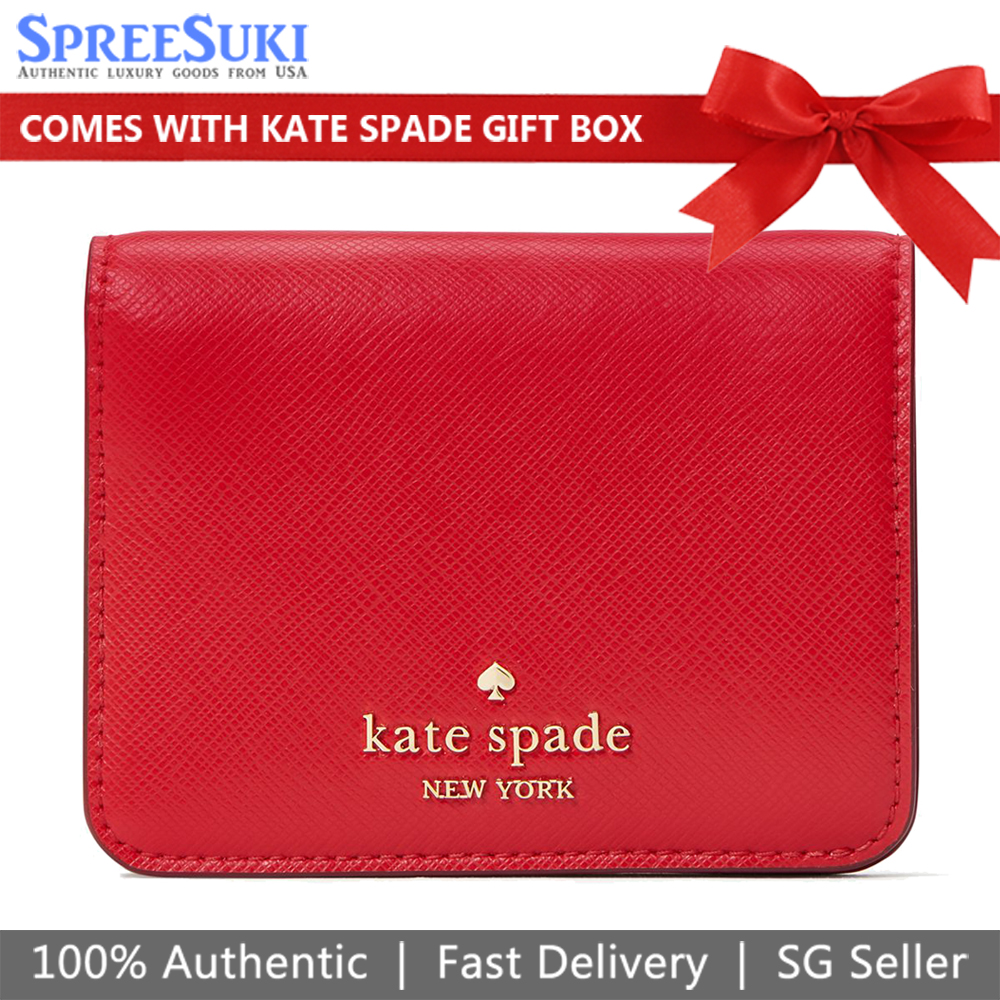 Kate Spade Kate Spade Madison Saffiano Leather Small Bifold Wallet Candied Cherry Red # KC581