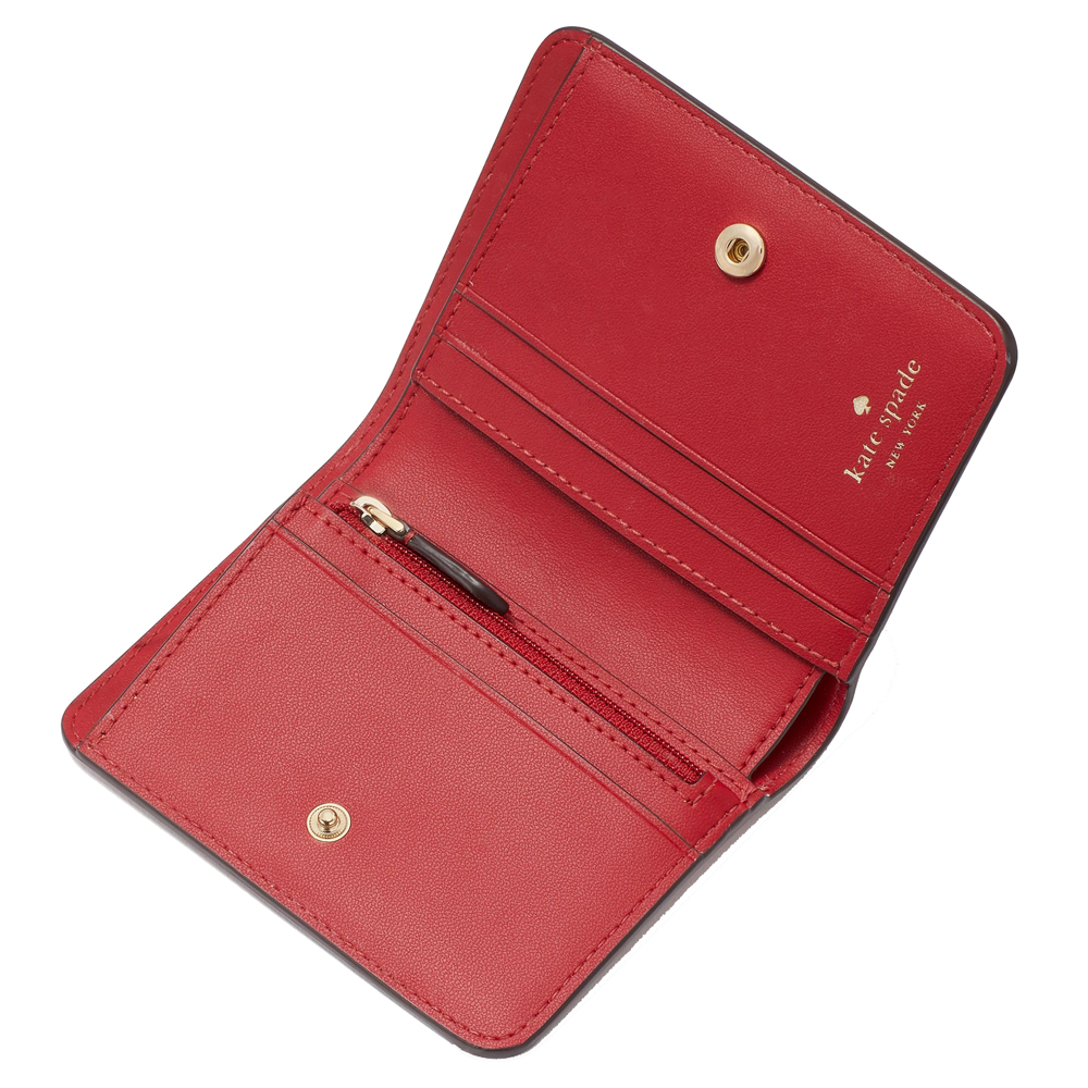 Kate Spade Kate Spade Madison Saffiano Leather Small Bifold Wallet Candied Cherry Red # KC581