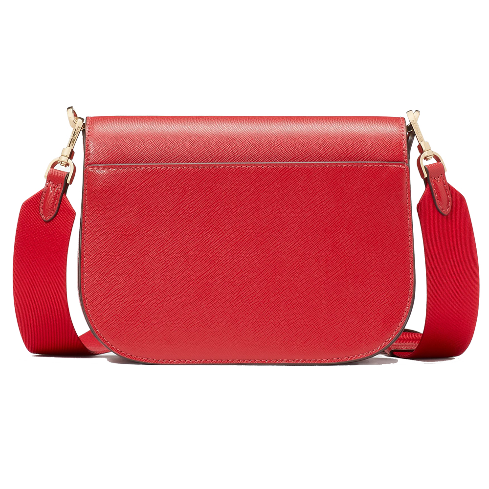 Kate Spade Madison Saffiano Leather Cherry Saddle Crossbody Bag Sling Candied Cherry Red # KC438