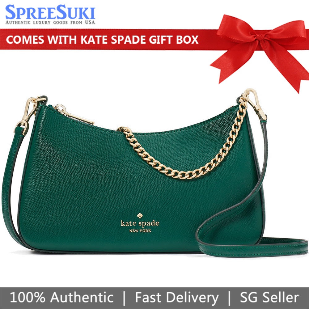 Kate Spade Madison Convertible Crossbody Bag Sling Deep Jade Green # KC439