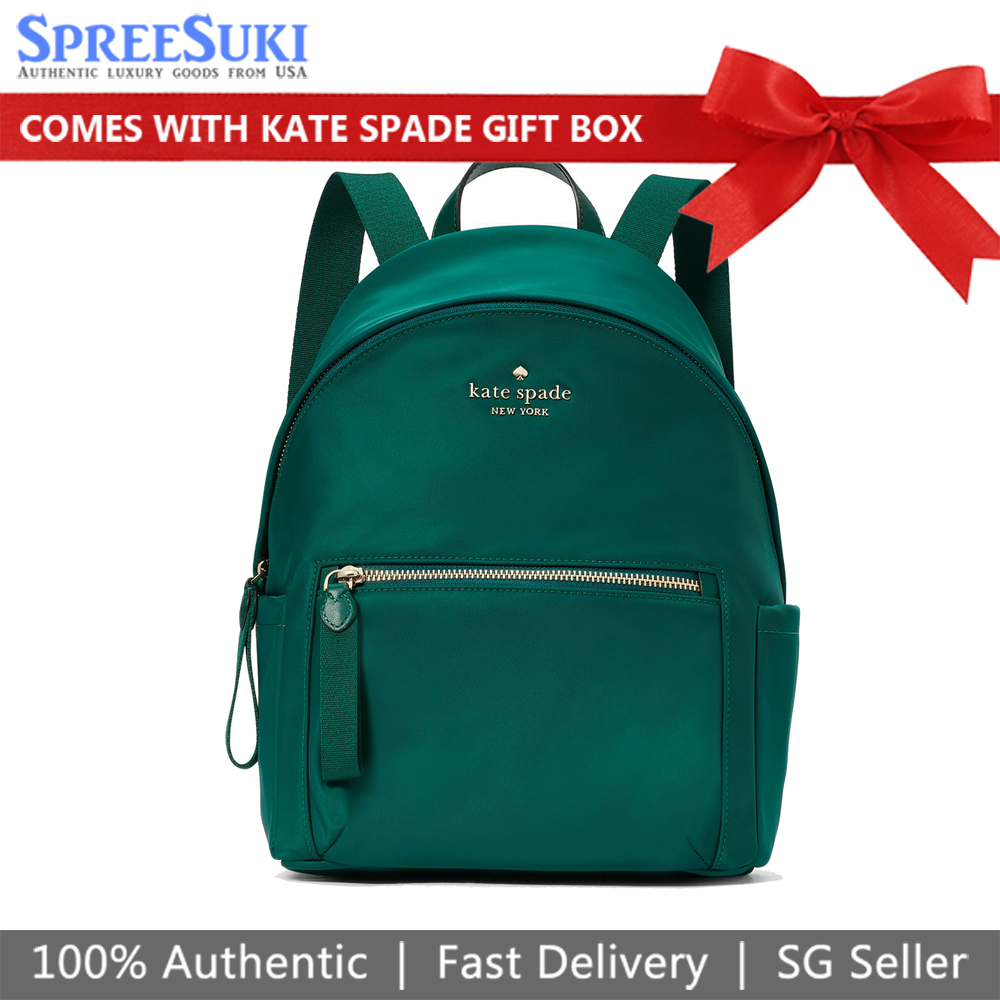 Kate Spade Chelsea Medium Backpack Deep Jade Green # KC522