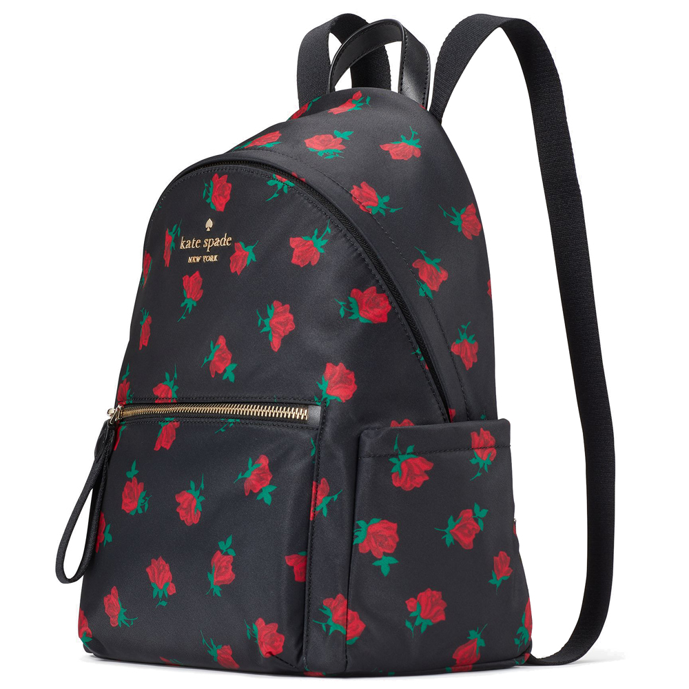 Kate Spade Medium Backpack Ross Toss Print Chelsea Black # KE435