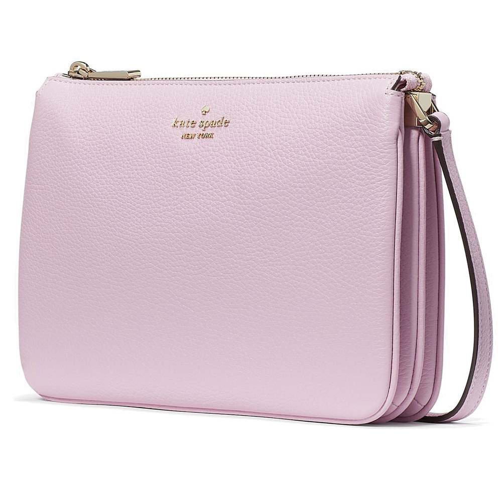 Kate Spade Leila Triple Gusset Crossbody Quartz Pink # WKR00448