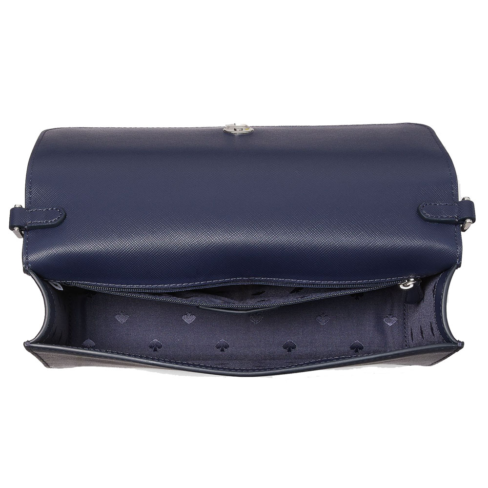 Kate Spade Madison Crossbody Bag Sling Flap Convertible Parisian Navy Blue # KC430