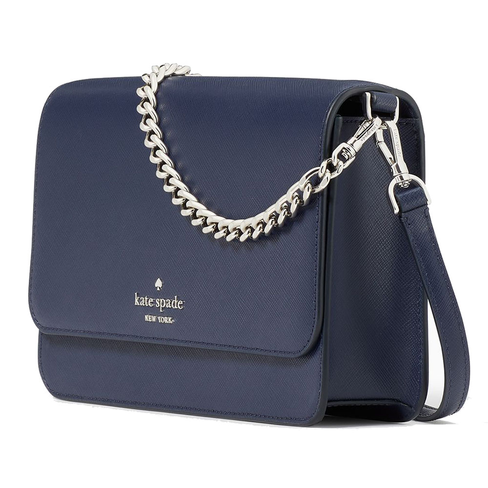 Kate Spade Madison Crossbody Bag Sling Flap Convertible Parisian Navy Blue # KC430