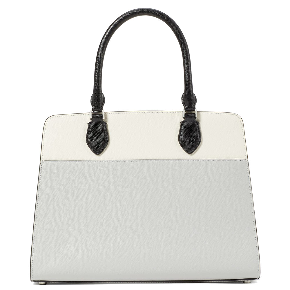 Kate Spade Crossbody Bag Sling Madison Colorblock Saffiano Satchel Platinum Grey White # KC621