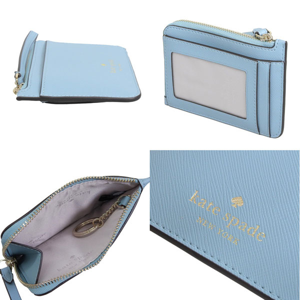 Kate Spade Small Card Holder Wristlet Saffiano Pvc Schuyler Smoky Blue # KE701