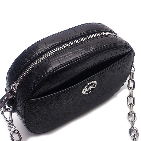 Michael Kors Jet Set Charm Small Logo Oval Crossbody Bag Sling Black # 35H3S8GC1L