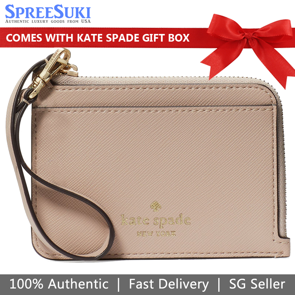 Kate Spade Schuyler Small Card Holder Wristlet Warm Beige # KE701