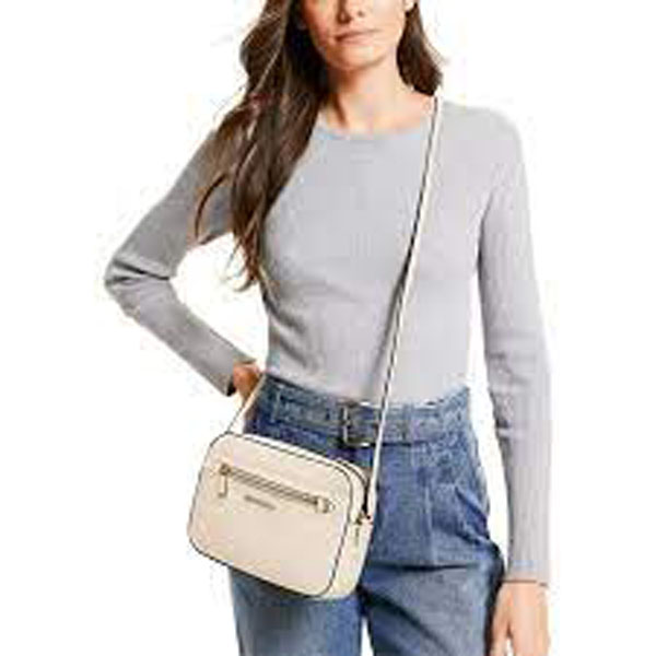 Michael Kors Crossbody Bag Jet Set Item Large East West Chain Crossbody Light Cream # 35S1GTTC7L