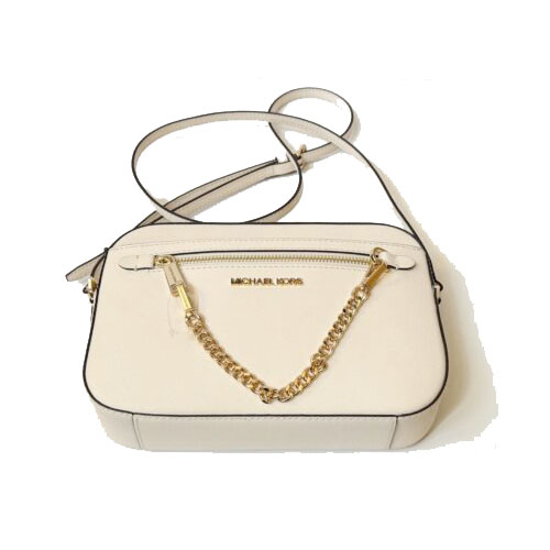 Michael Kors Crossbody Bag Jet Set Item Large East West Chain Crossbody Light Cream # 35S1GTTC7L