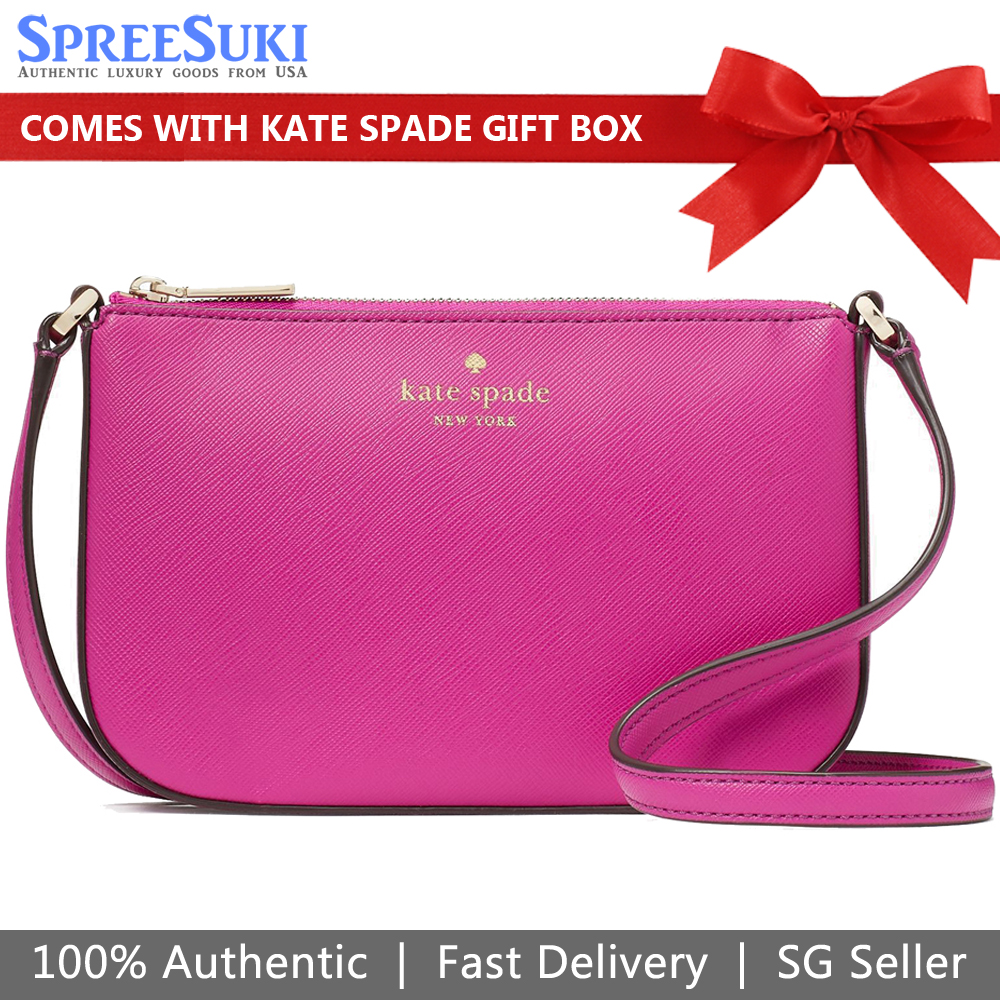 Kate Spade Schuyler Saffiano Small Crossbody Leather Bag Baja Rose # KE702