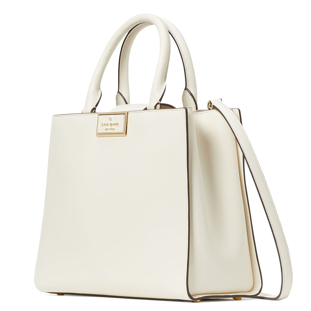 Kate Spade Reegan Smooth Leather Satchel Meringue Off White # KB707