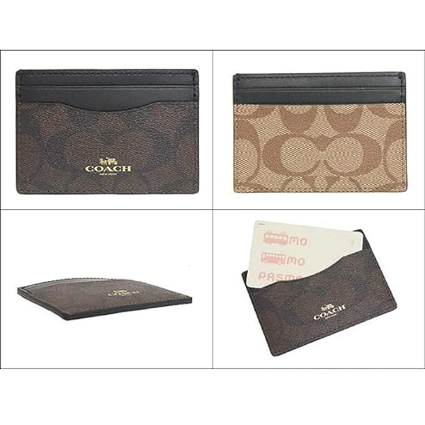 Coach Crossbody Bag Sling Boxed Anna Foldover Clutch Crossbody And Card Case Set In Signature Canvas Khaki Brown # C7354