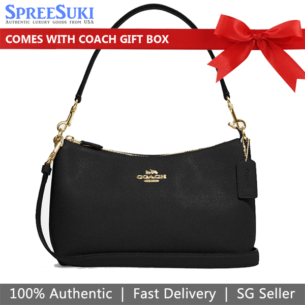 Coach Clara Leather Shoulder Crossbody Bag Black # CE584