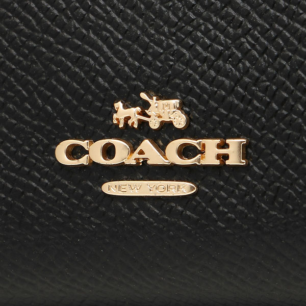 Coach Wallet In Gift Box Medium Corner Zip Wallet In Crossgrain Leather Black # F11484D8