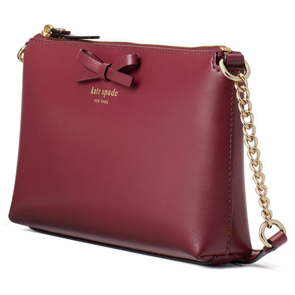 Kate Spade Crossbody Bag With Gift Paper Bag Sawyer Street Declan Black Cherry # WKRU4039D1