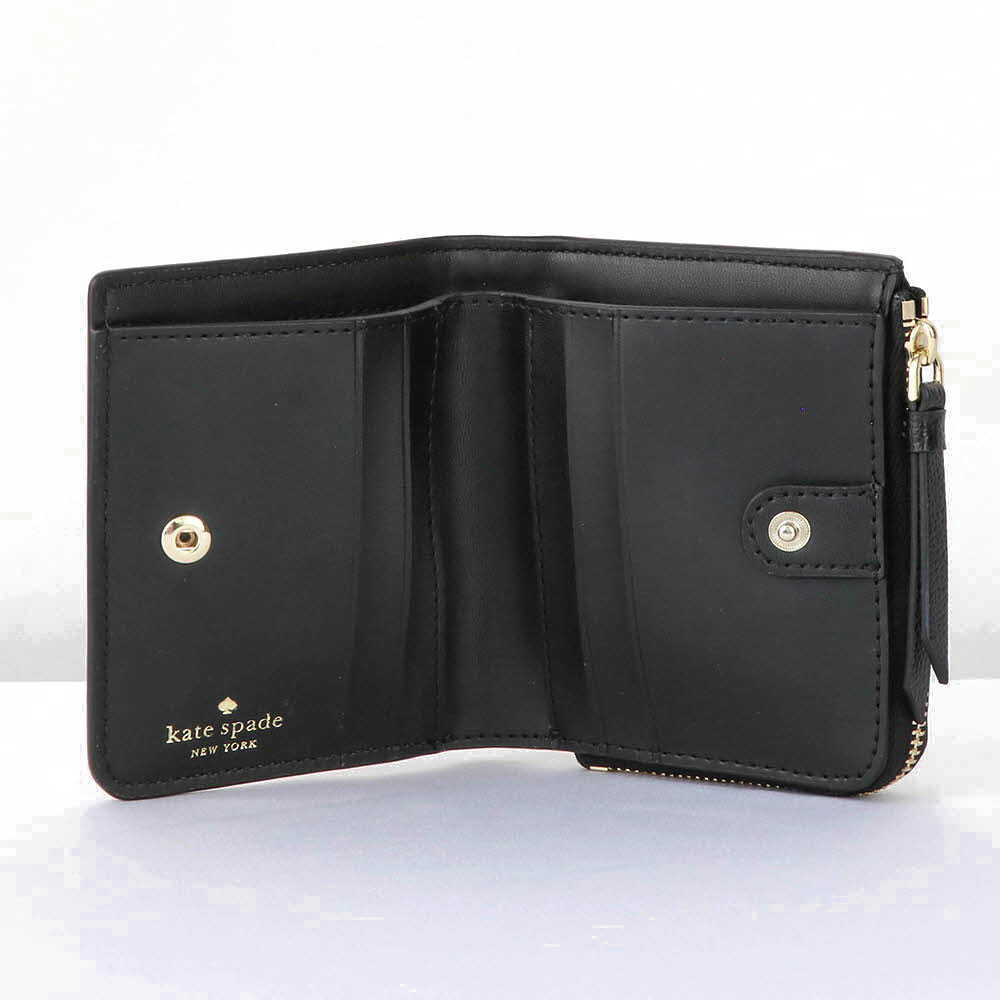 Kate Spade Small Wallet Patterson Drive L-Zip Bifold Wallet Black # WLRU5599D1