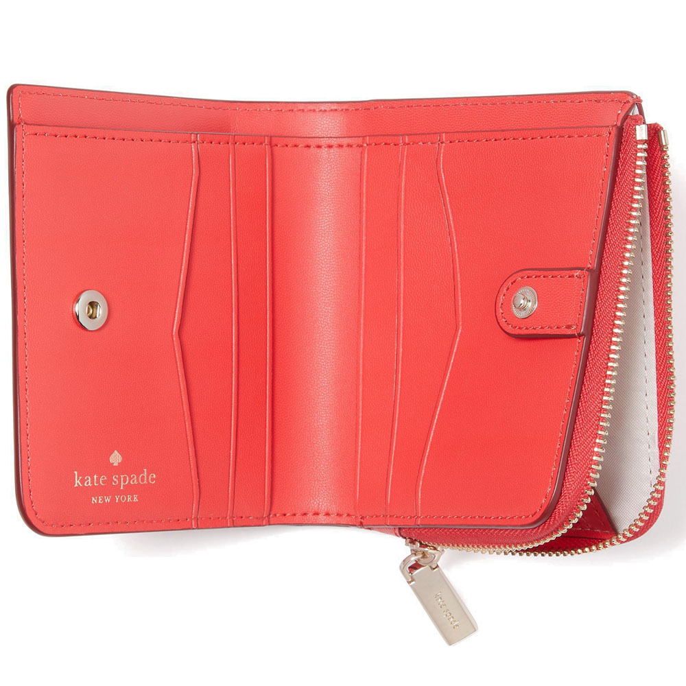 Kate Spade Small I-Zip Bifold Wallet Digital Red Bright Red # WLR00143D6