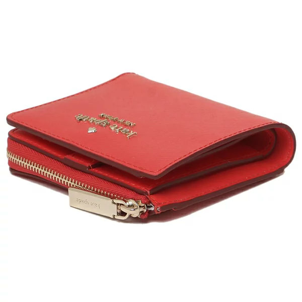 Kate Spade Small I-Zip Bifold Wallet Digital Red Bright Red # WLR00143D6